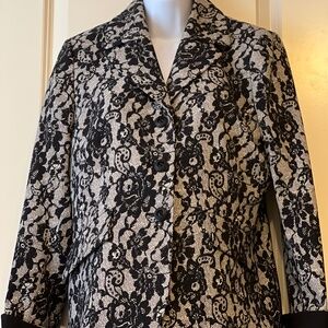 Le Suit Floral Lace Blazer/Jacket size 8